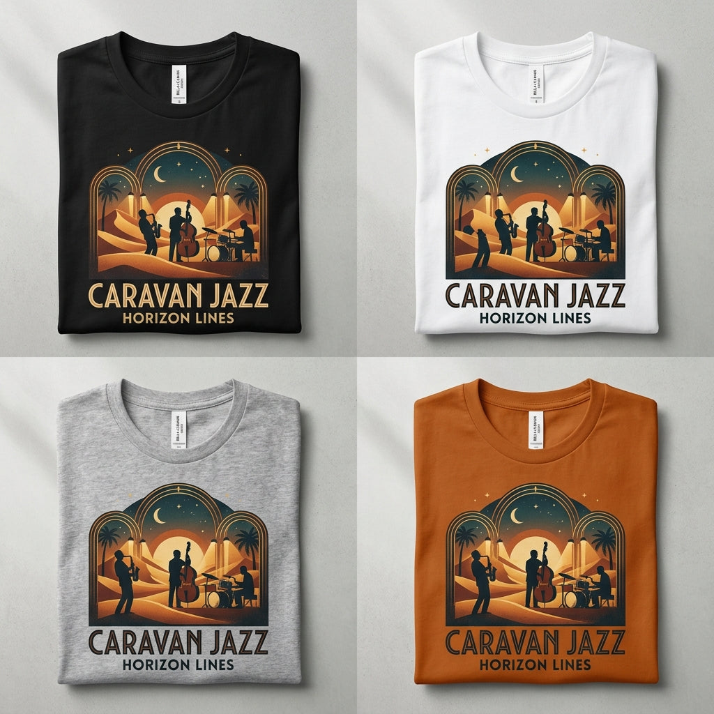 Caravan Jazz — Horizon Lines Tee — design 1