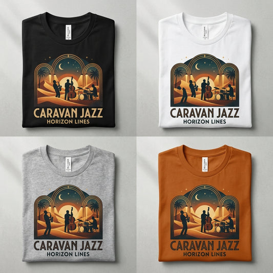 Caravan Jazz — Horizon Lines Tee — design 1