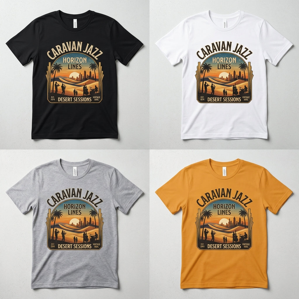 Caravan Jazz — Horizon Lines Tee — design 3