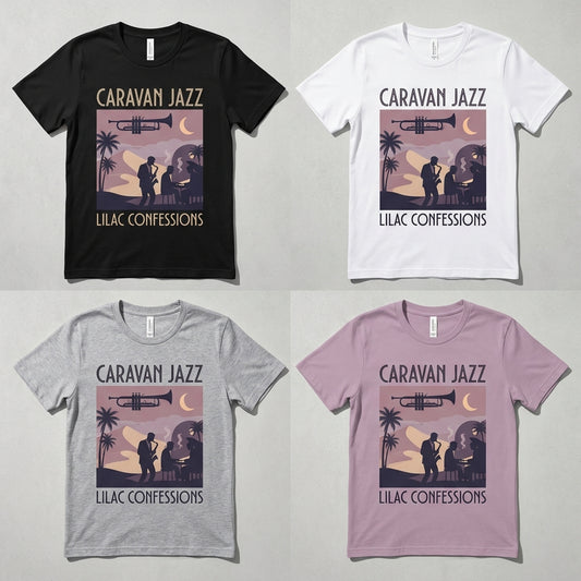 Caravan Jazz — Lilac Confessions Tee — design 1