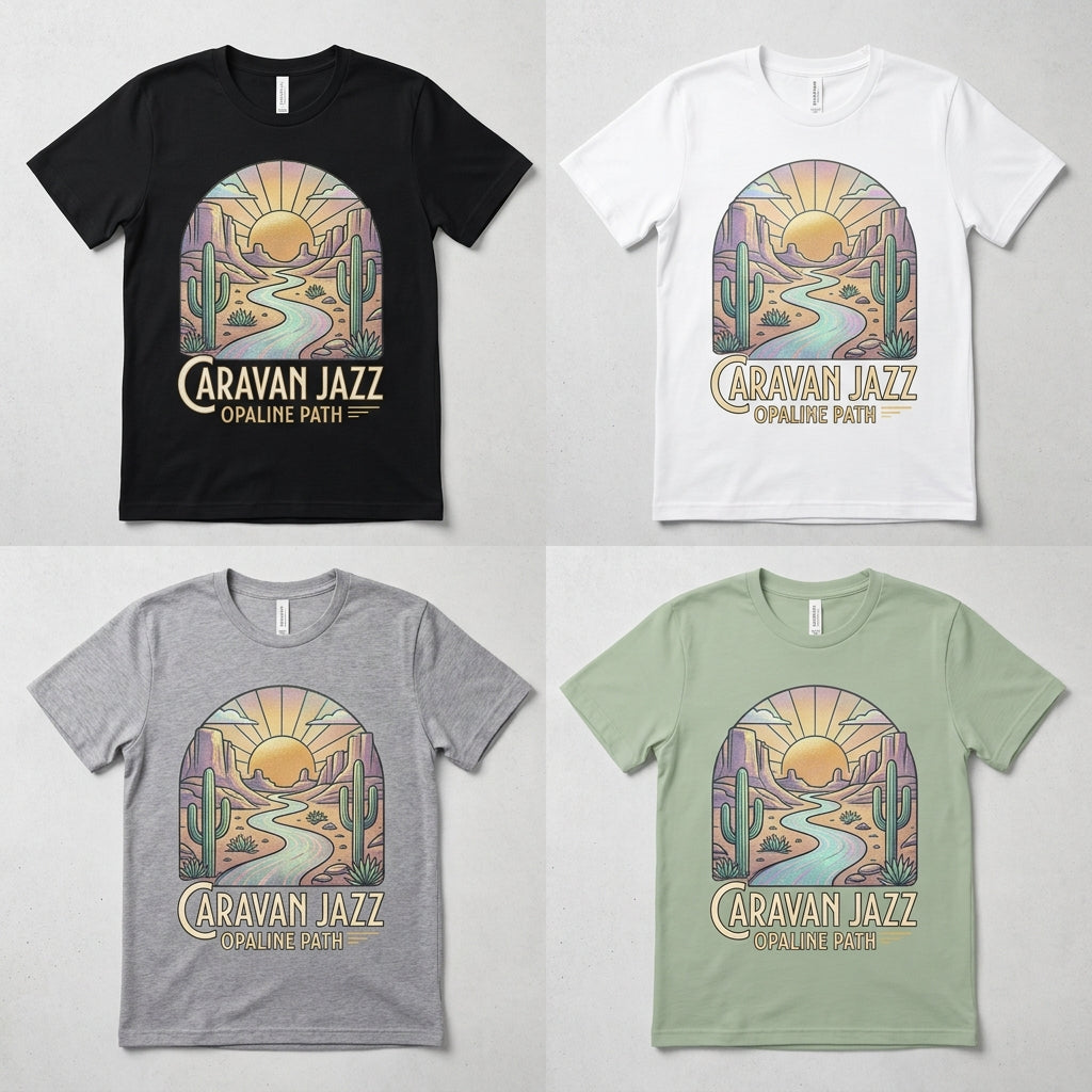 Caravan Jazz — Opaline Path Tee — design 1