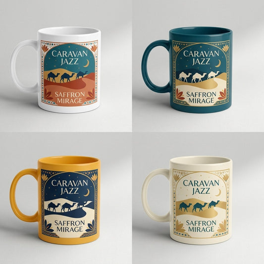 Caravan Jazz — Saffron Mirage Mug — design 1