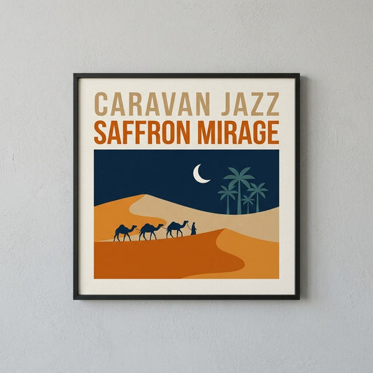 Caravan Jazz — Saffron Mirage Poster — design 1