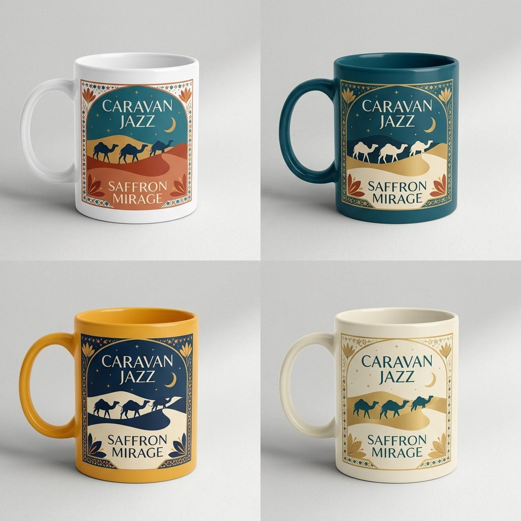 Caravan Jazz — Saffron Mirage Poster — design 2