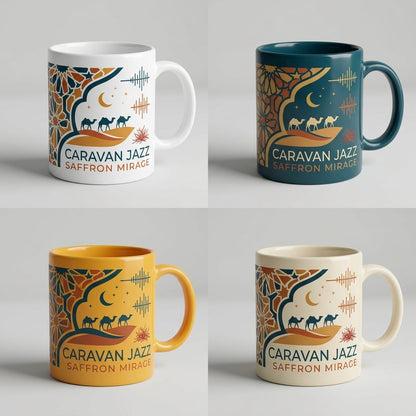 Caravan Jazz — Saffron Mirage Poster — design 4