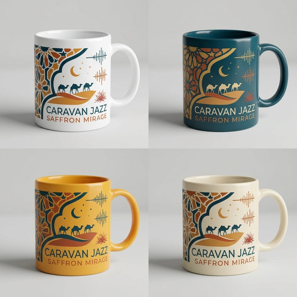 Caravan Jazz — Saffron Mirage Poster — design 4