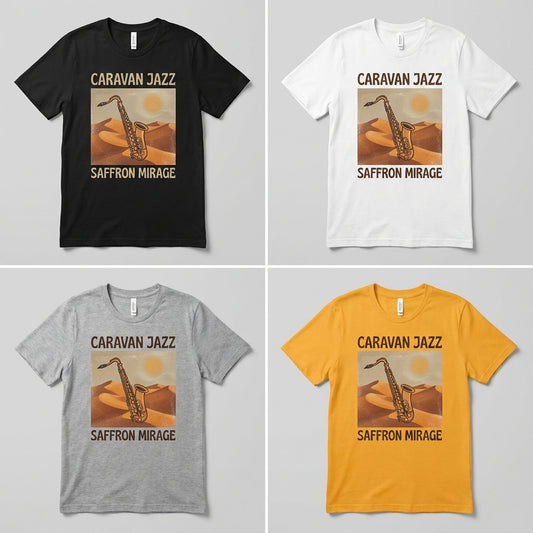 Caravan Jazz — Saffron Mirage Tee — design 1