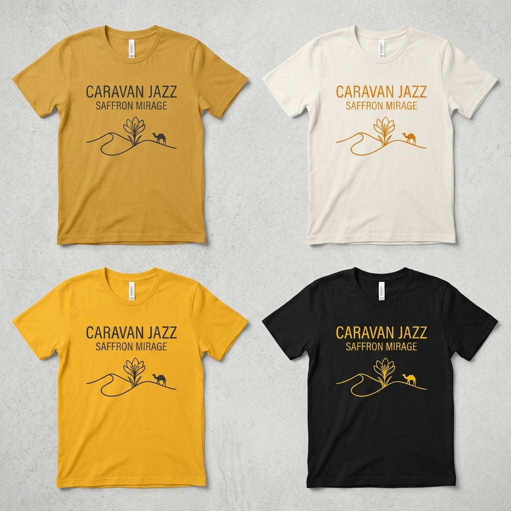 Caravan Jazz — Saffron Mirage Tee — design 1
