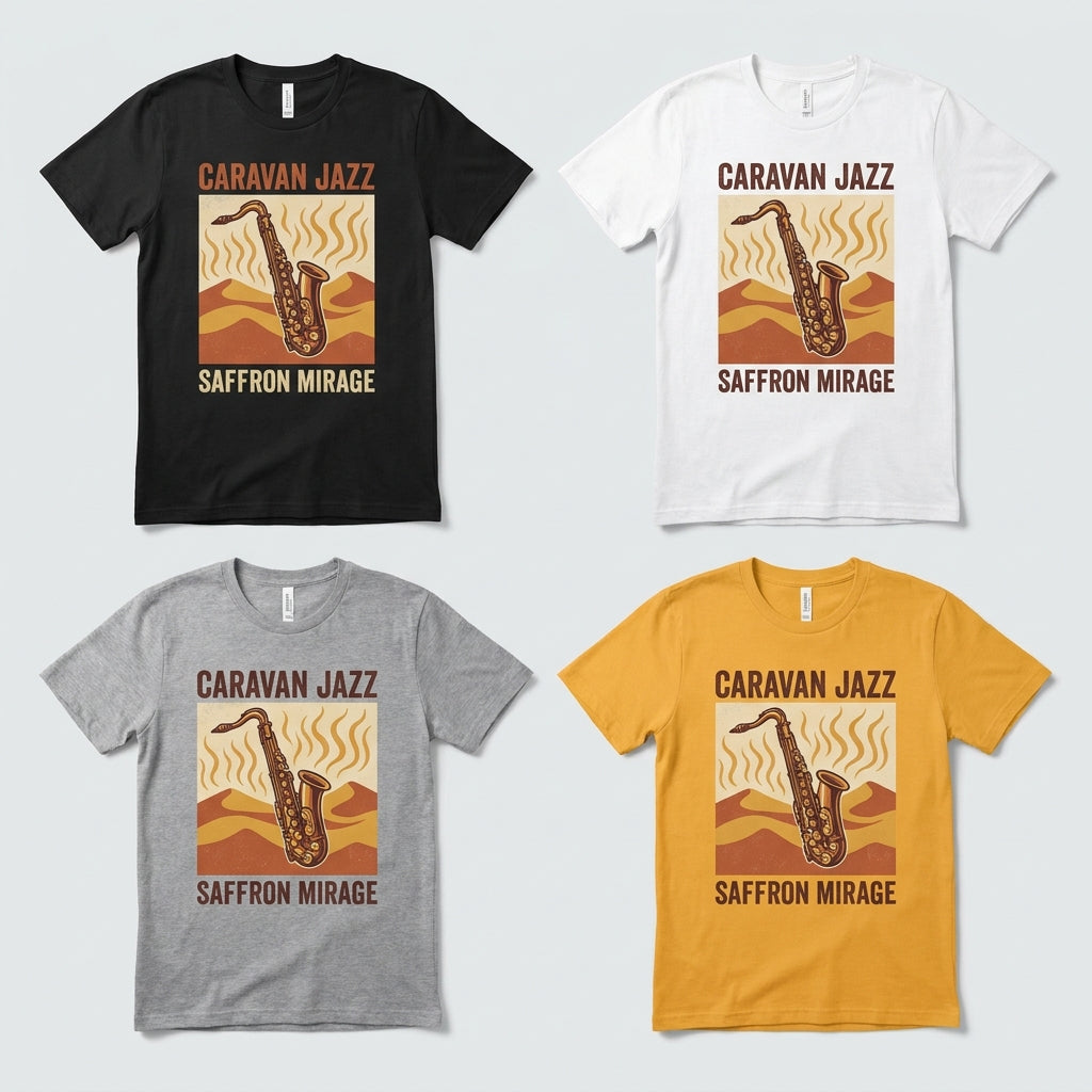 Caravan Jazz — Saffron Mirage Tee — design 2