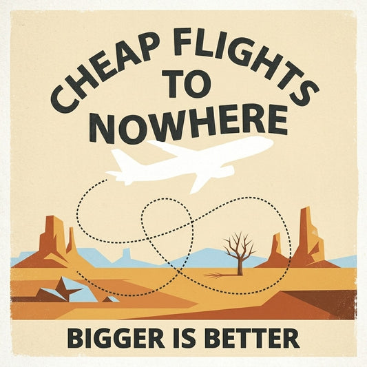 Cheap Flights to Nowhere — Bigger Is Better Poster — design 1