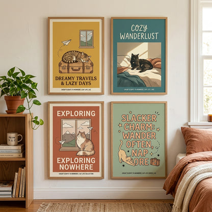 Cheap Flights to Nowhere — Cat Life Poster — design 1