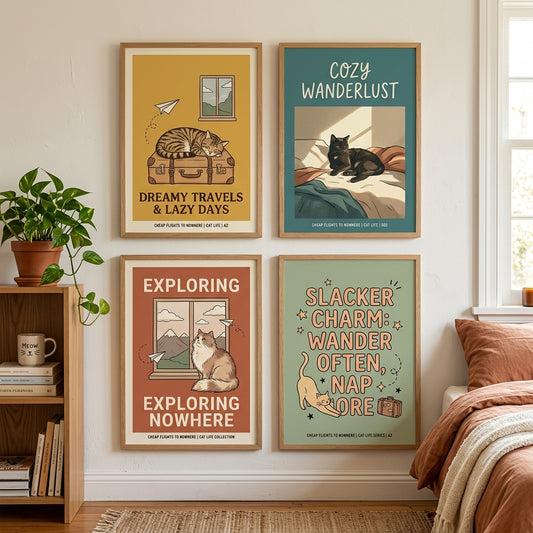 Cheap Flights to Nowhere — Cat Life Poster — design 1