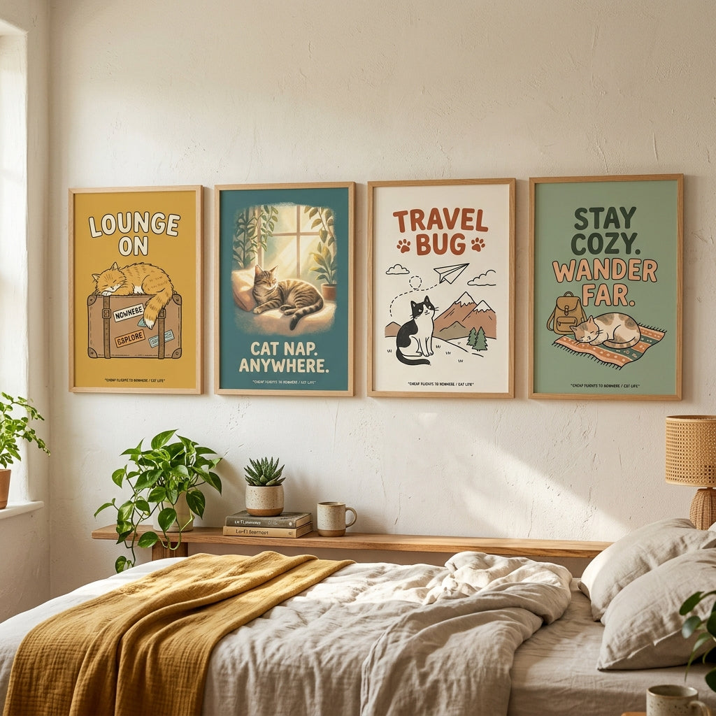 Cheap Flights to Nowhere — Cat Life Poster — design 2