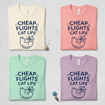 Cheap Flights to Nowhere — Cat Life Tee — design 4