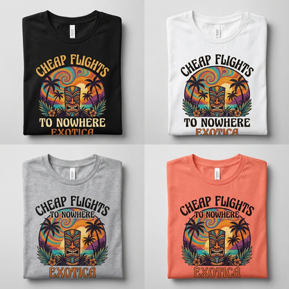 Cheap Flights to Nowhere — Exotica Tee — design 2