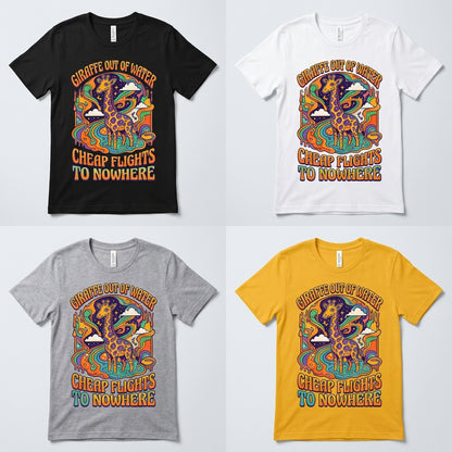 Cheap Flights to Nowhere — Giraffe Out Of Water Tee — design 2