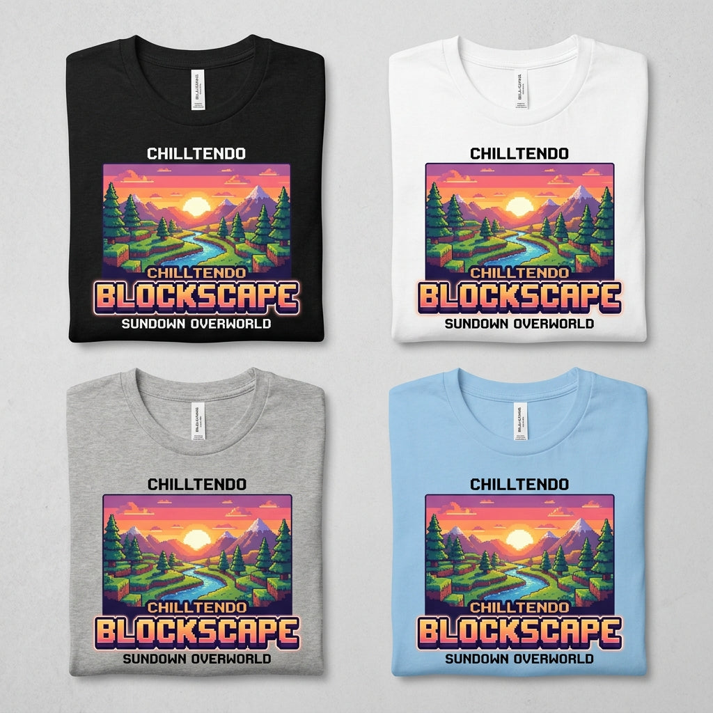 Chilltendo — Blockscape: Sundown Overworld Tee — design 1