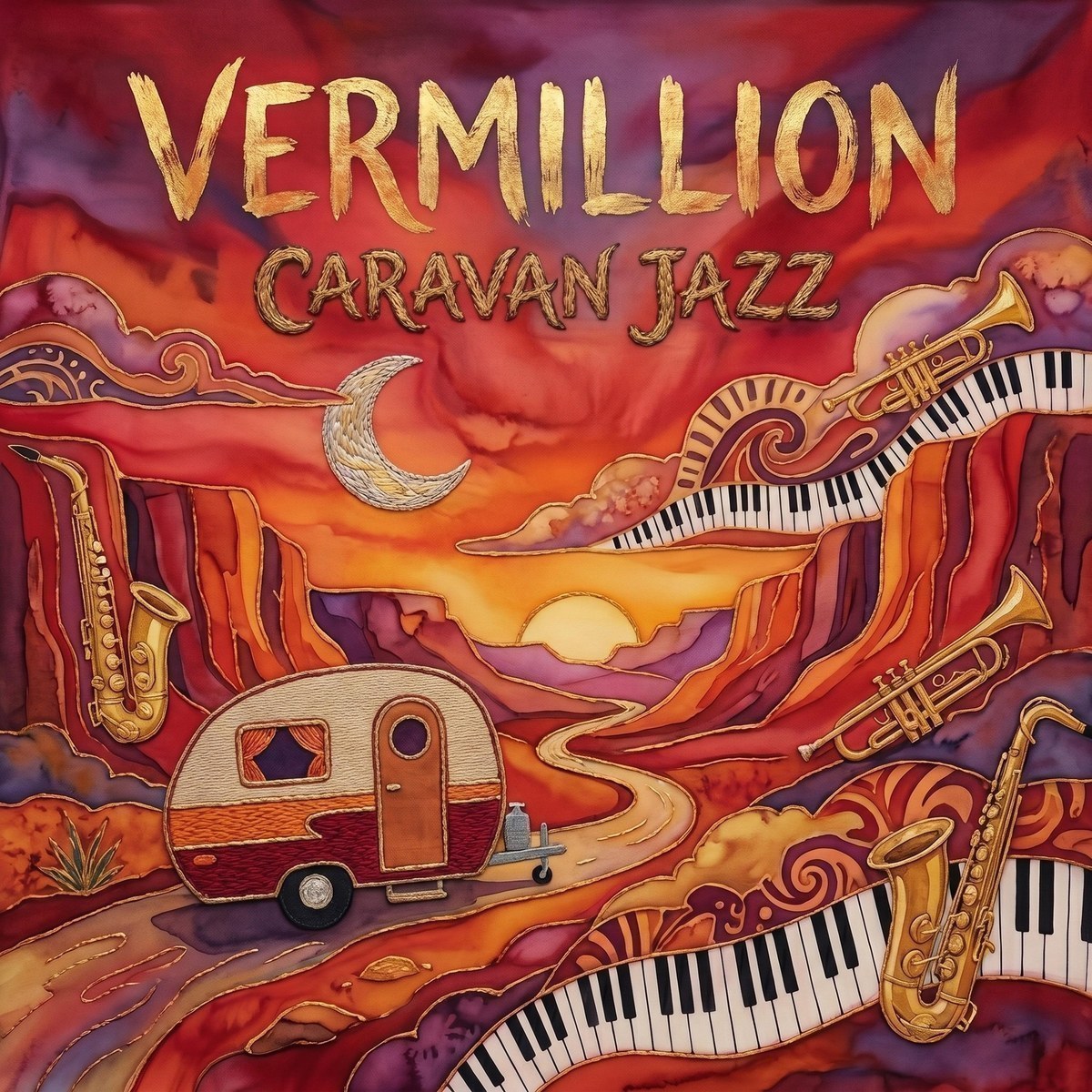 Caravan Jazz — Vermillion Tee mockup