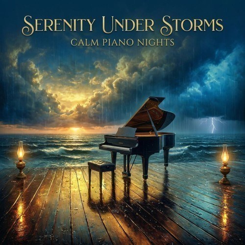 Calm Piano Nights — Serenity Under Storms Mug mockup
