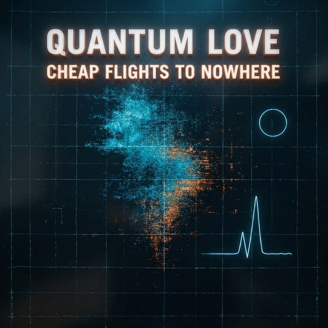 Cheap Flights To Nowhere — Quantum Love Tee mockup