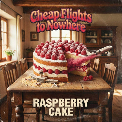 Cheap Flights To Nowhere — Raspberry Cake Tee mockup