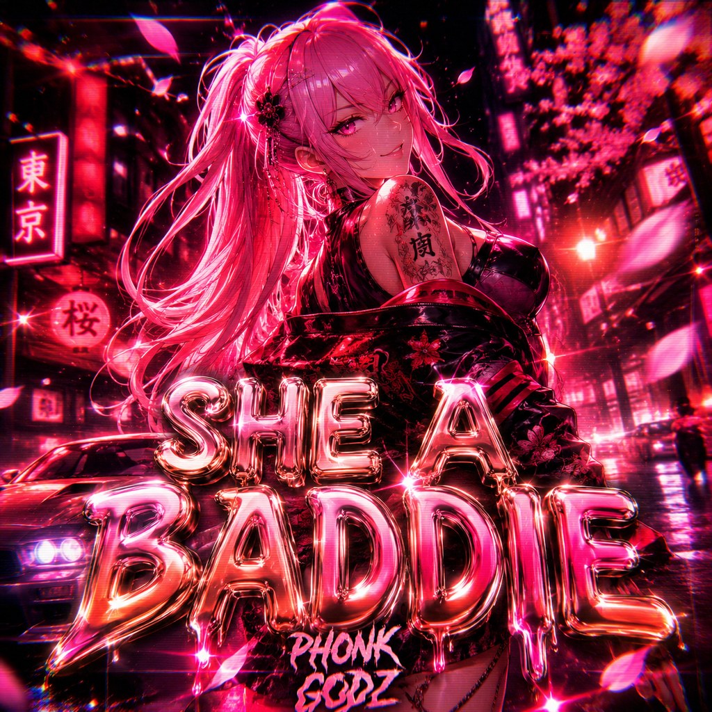 Phonk Godz — She A Baddie Pillow mockup