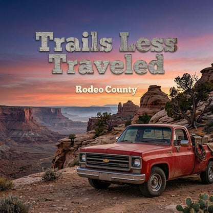 Rodeo County — Trails Less Traveled Pillow mockup