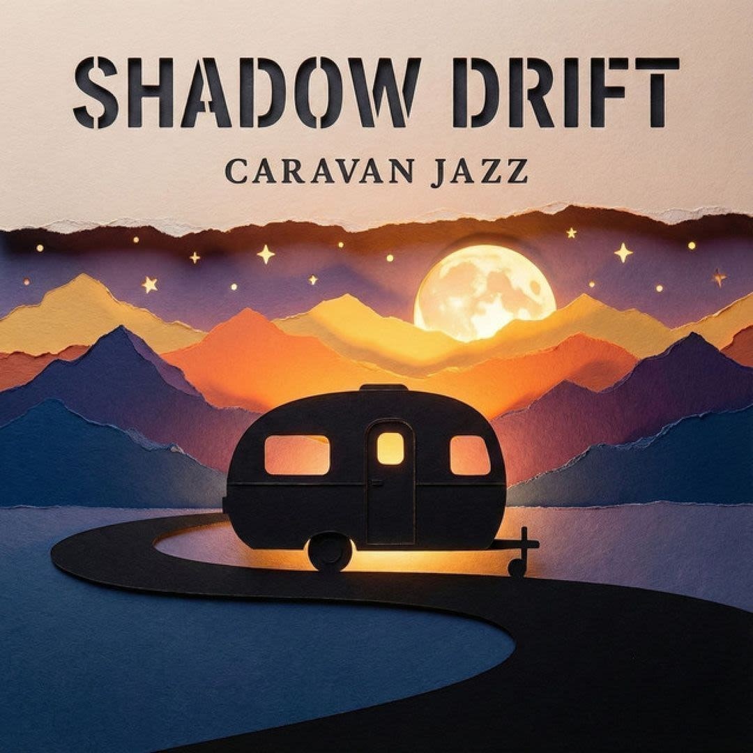 Caravan Jazz — Shadow Drift Poster mockup