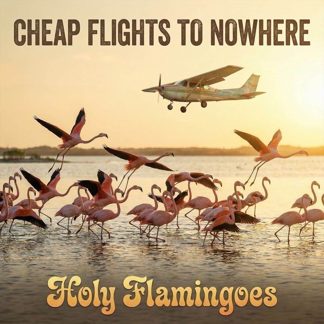 Cheap Flights to Nowhere — Holy Flamingoes Tank mockup
