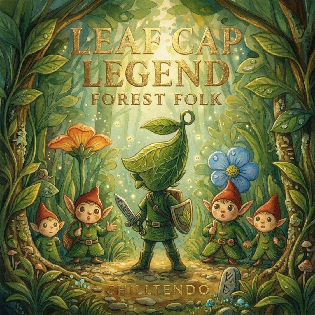 Chilltendo — Leaf Cap Legend Forest Folk Tee mockup