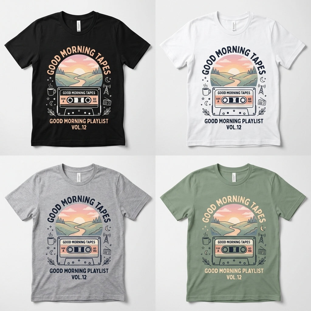 Good Morning Tapes — Good Morning Playlist : Vol 12 Tee — design 1