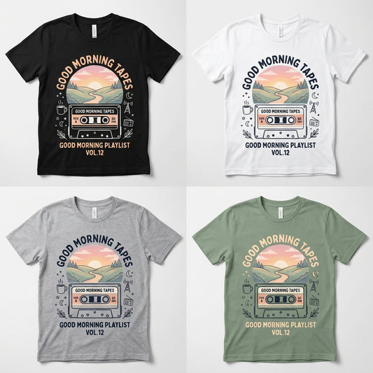 Good Morning Tapes — Good Morning Playlist : Vol 12 Tee — design 1
