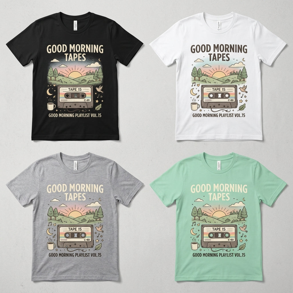 Good Morning Tapes — Good Morning Playlist : Vol 15 Tee — design 1