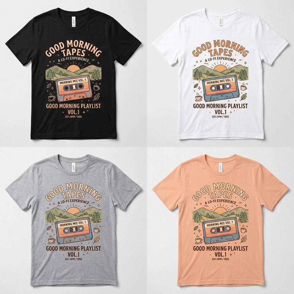Good Morning Tapes — Good Morning Playlist : Vol 1 Tee — design 1