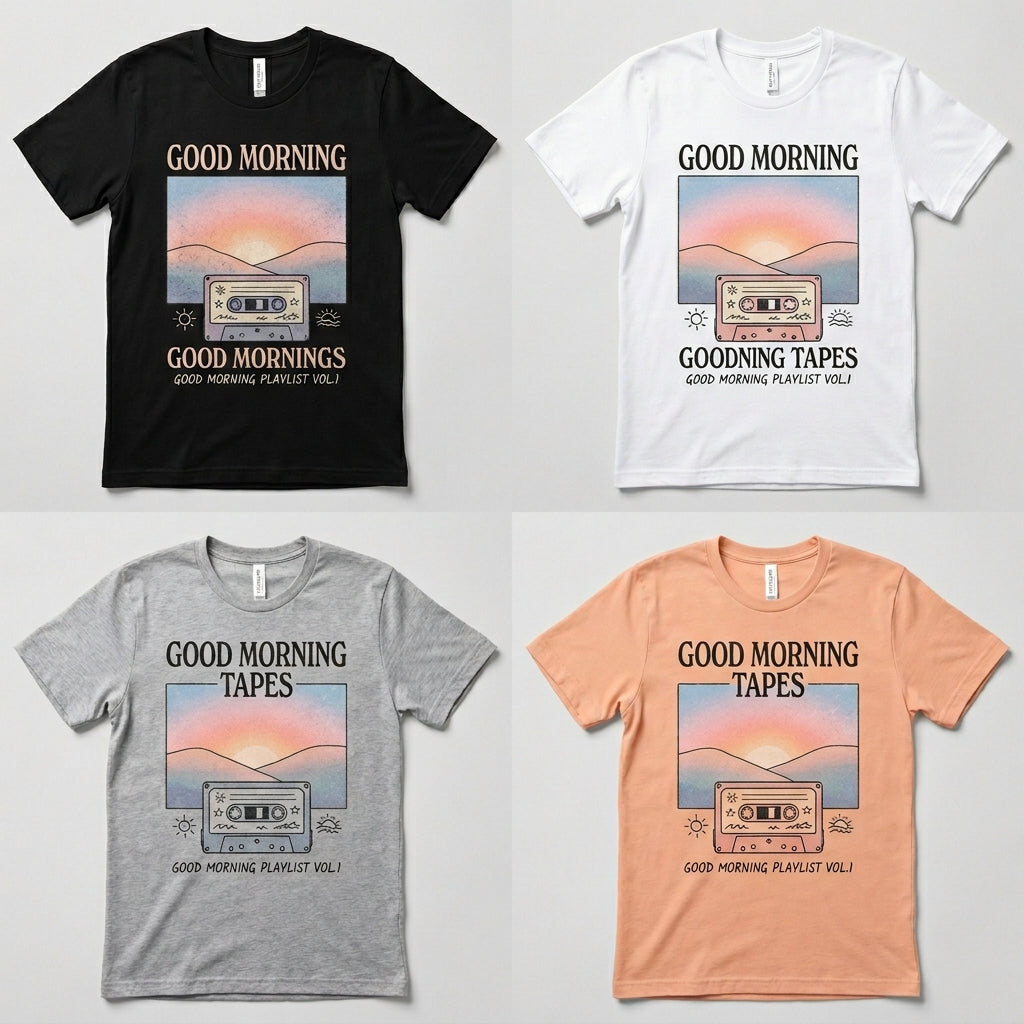 Good Morning Tapes — Good Morning Playlist : Vol 1 Tee — design 2