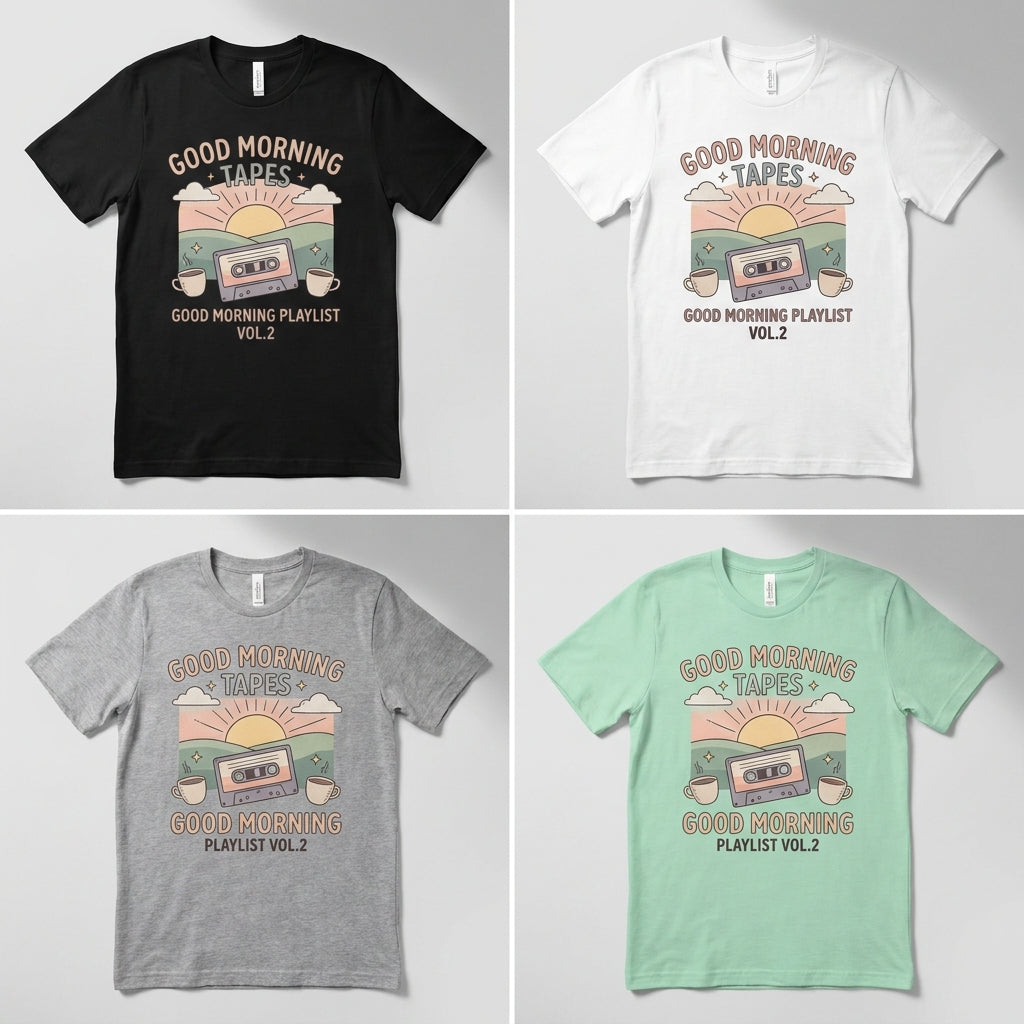 Good Morning Tapes — Good Morning Playlist : Vol 2 Tee — design 1