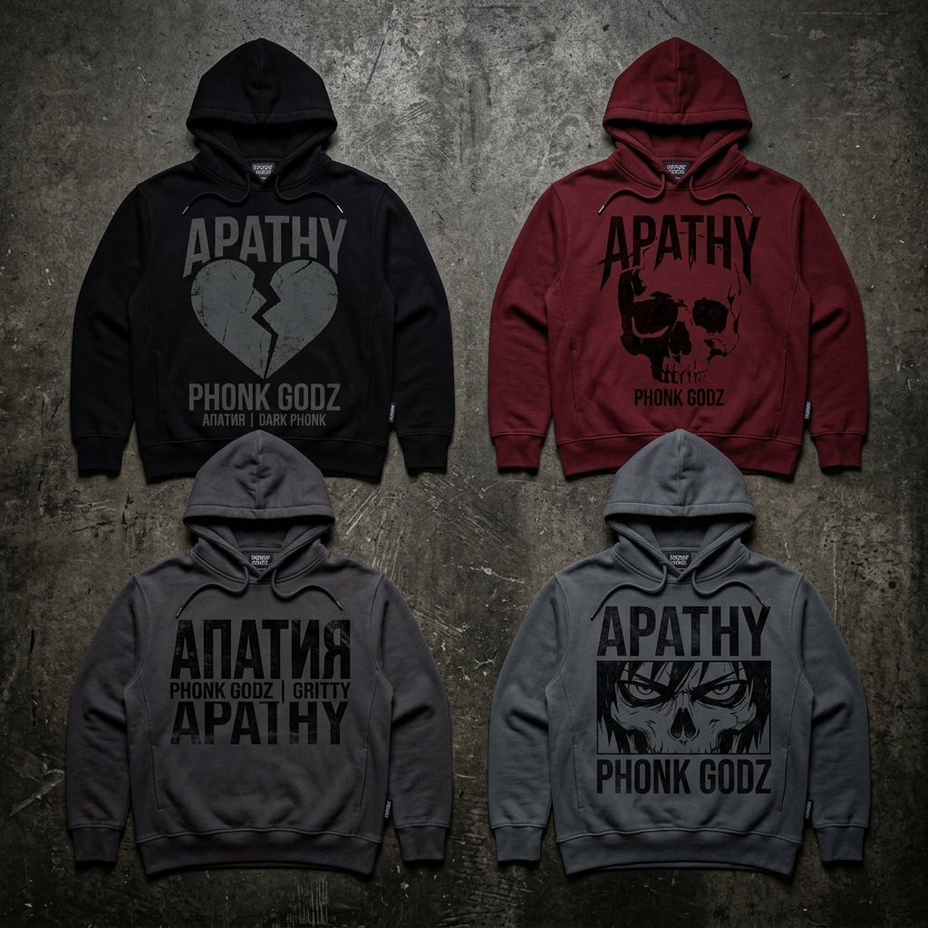 Phonk Godz — A P A T H Y Hoodie mockup