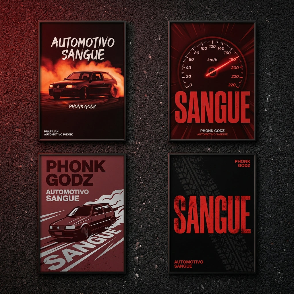 Phonk Godz — Automotivo Sangue Poster — design 1