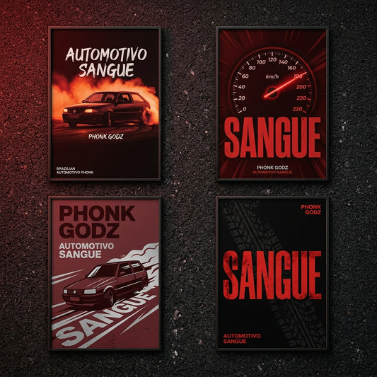 Phonk Godz — Automotivo Sangue Poster — design 1