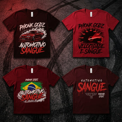 Phonk Godz — Automotivo Sangue Tee — design 2