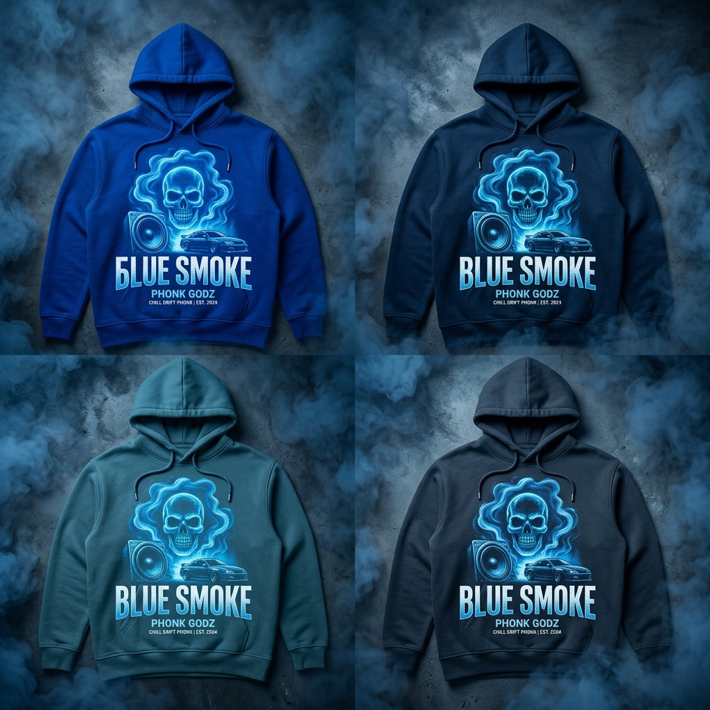 Phonk Godz — B L U E S M O K E Hoodie — design 1
