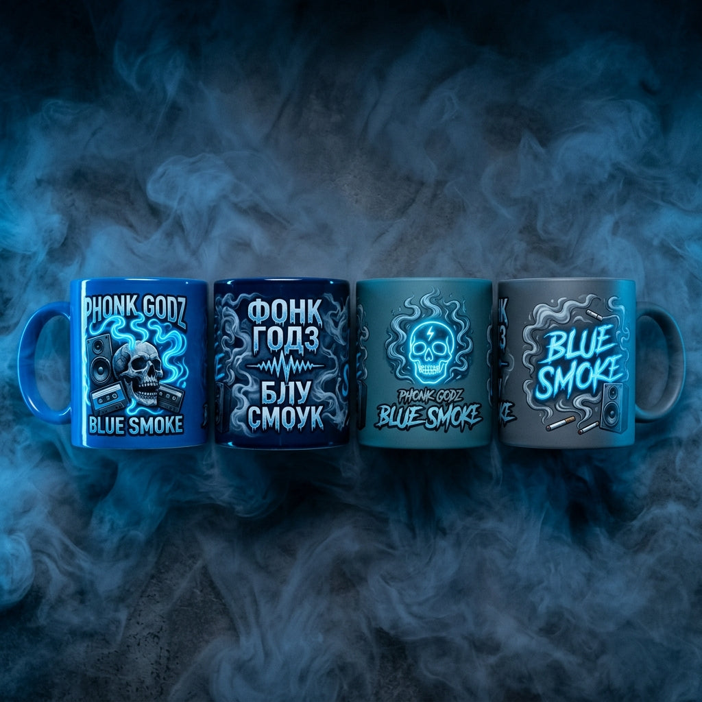 Phonk Godz — B L U E S M O K E Mug — design 3