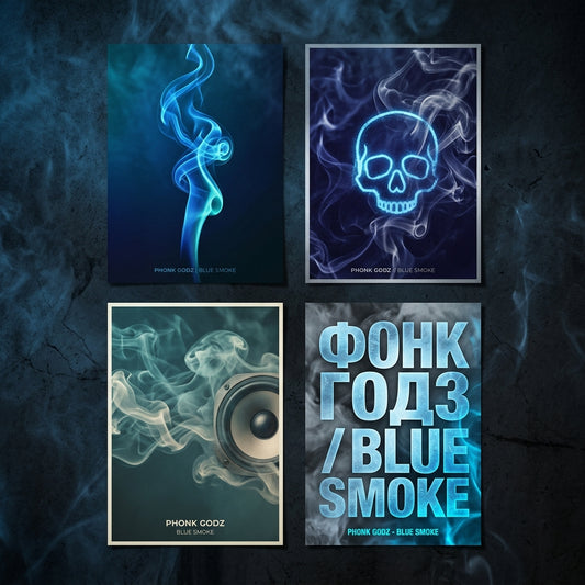Phonk Godz — B L U E S M O K E Poster — design 1