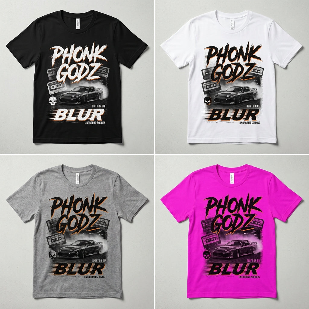 Phonk Godz — B L U R Tee — design 2
