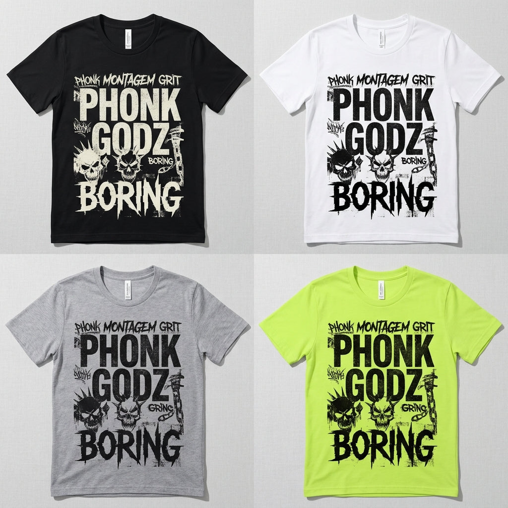 Phonk Godz — B O R I N G Tee — design 1