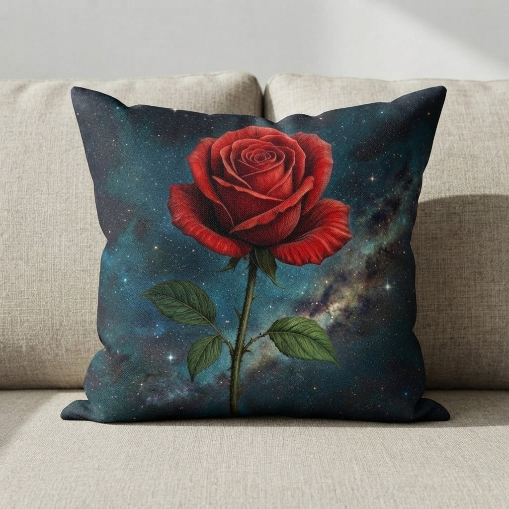 default mood a rose in space pillow