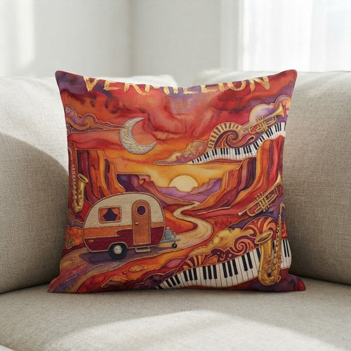 Caravan Jazz — Vermillion Cojín