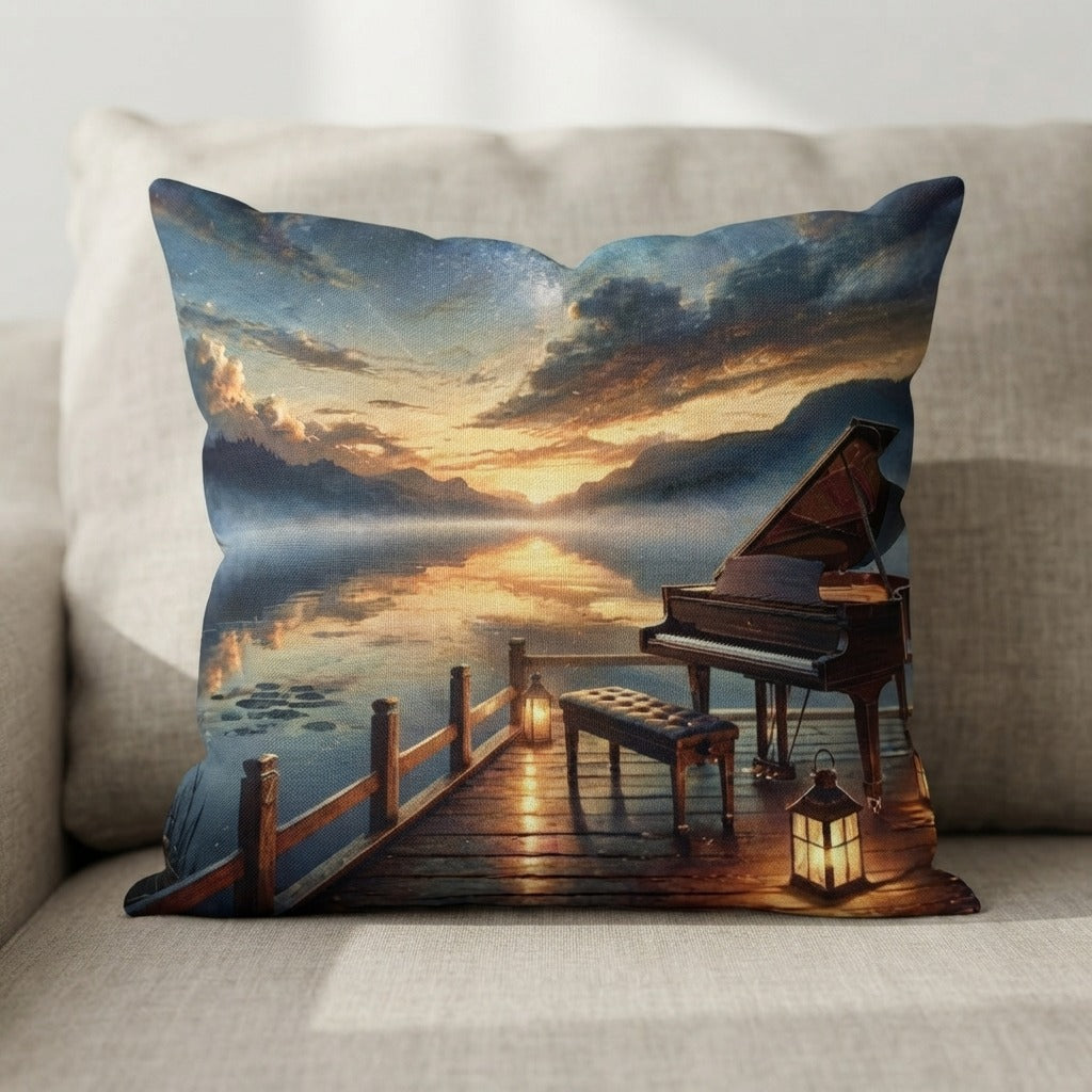 calm piano nights gentle dusk therapy poster