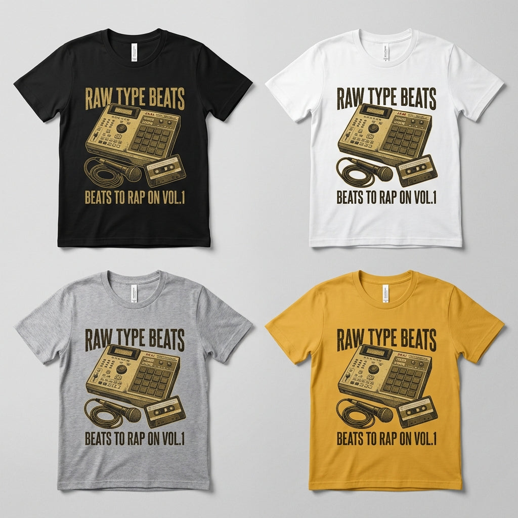 Raw Type Beats — Beats to Rap on : Vol. 1 Tee — design 2