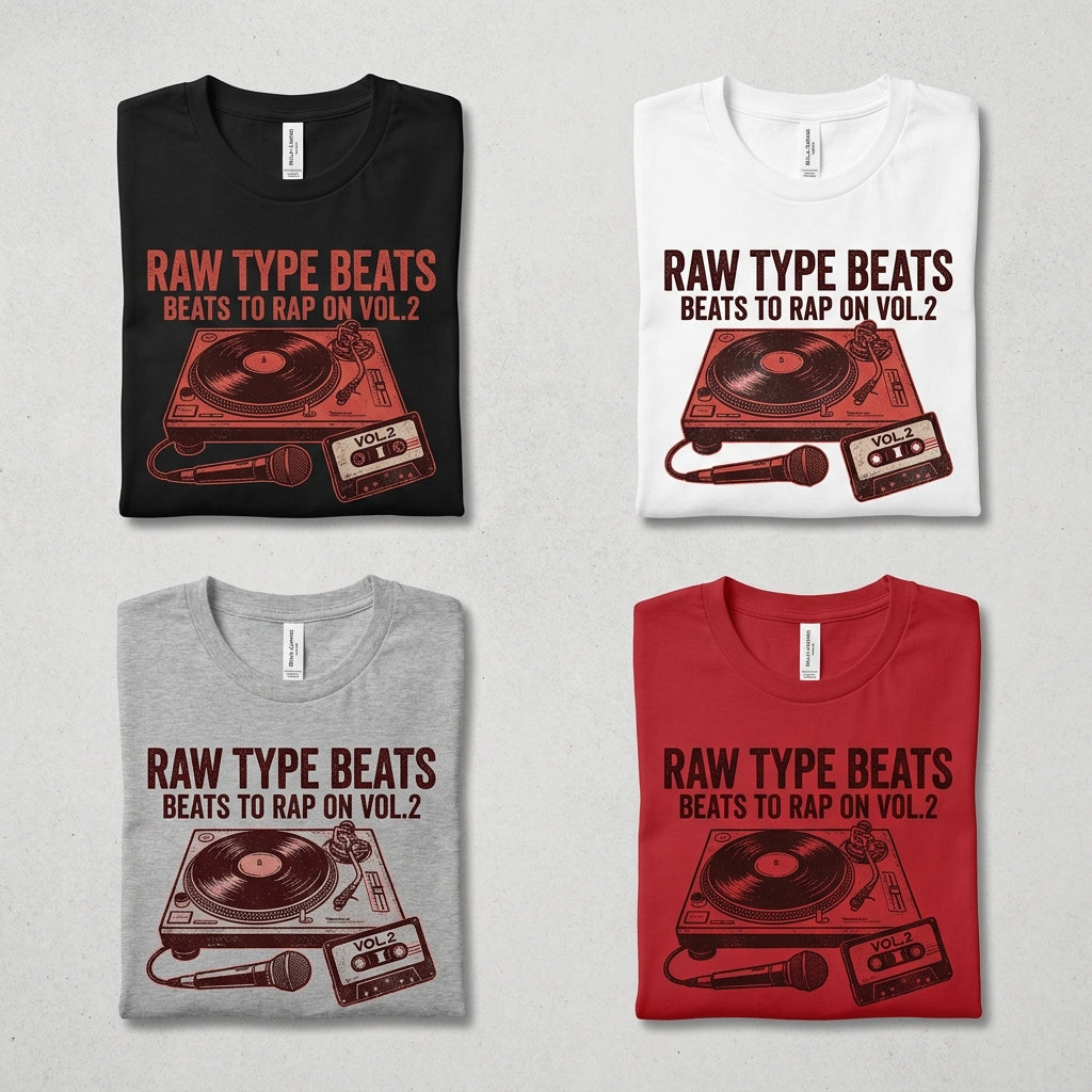 Raw Type Beats — Beats to Rap on : Vol. 2 Tee — design 2
